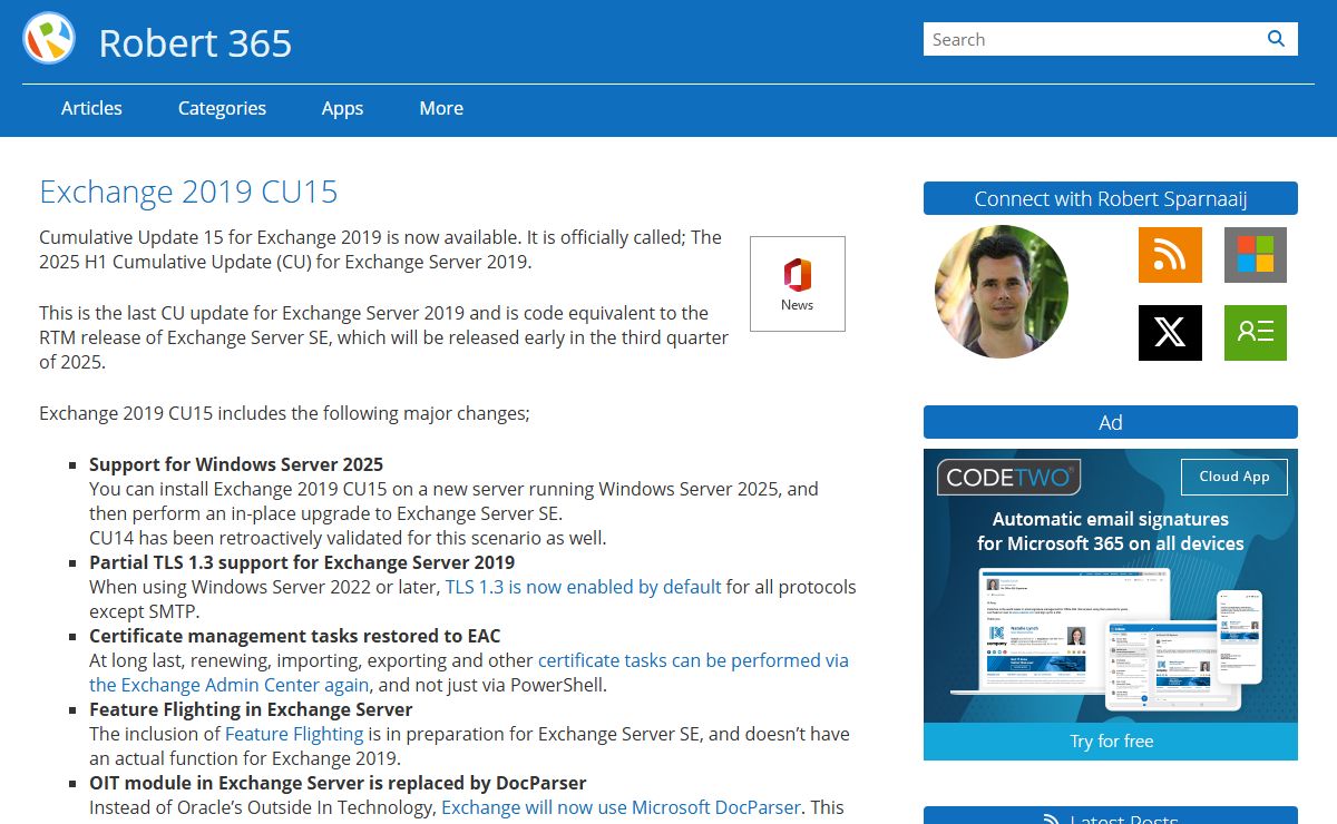 Robert 365 - Support for Microsoft 365, Outlook, Exchange, Teams, OneNote, and more!