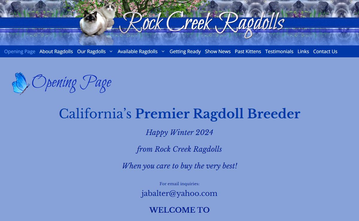 Rock Creek Ragdolls California's Premier Ragdoll Breeder