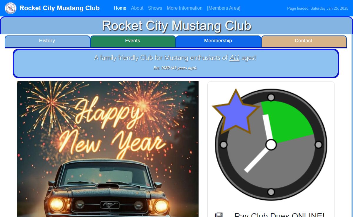 Rocket City Mustang Club Website