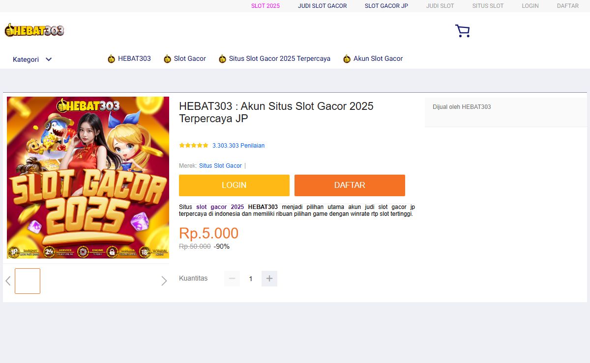 HEBAT303 : Akun Situs Slot Gacor 2025 Terpercaya JP