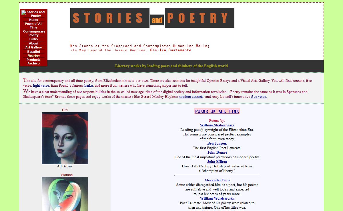 Stories and Poetry - selected poems and essays