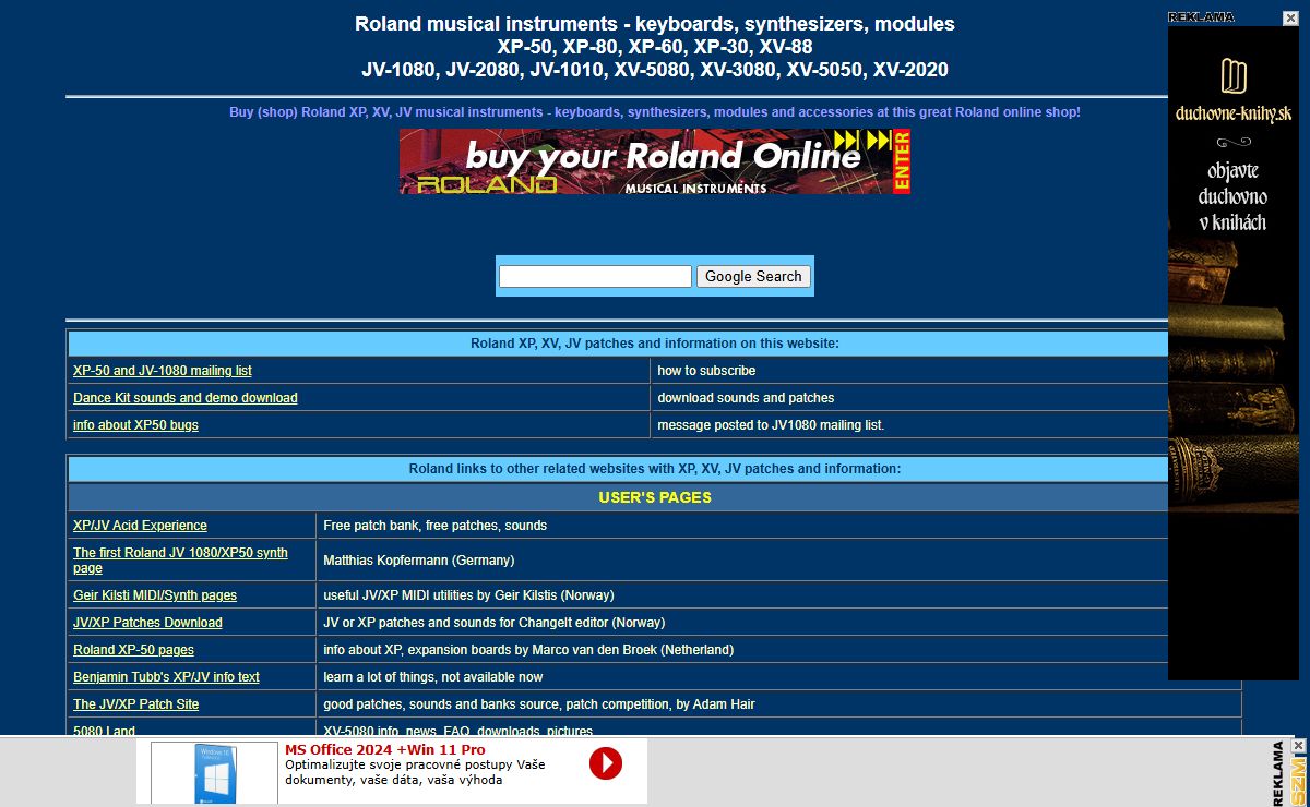 Roland XP-50, XP-80, XP-60, XP-30, XV-88, JV-1080, JV-2080, JV-1010, XV-5080, XV-3080, XV-5050, XV-2020 resources