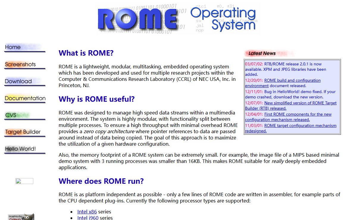 The ROME Operating System