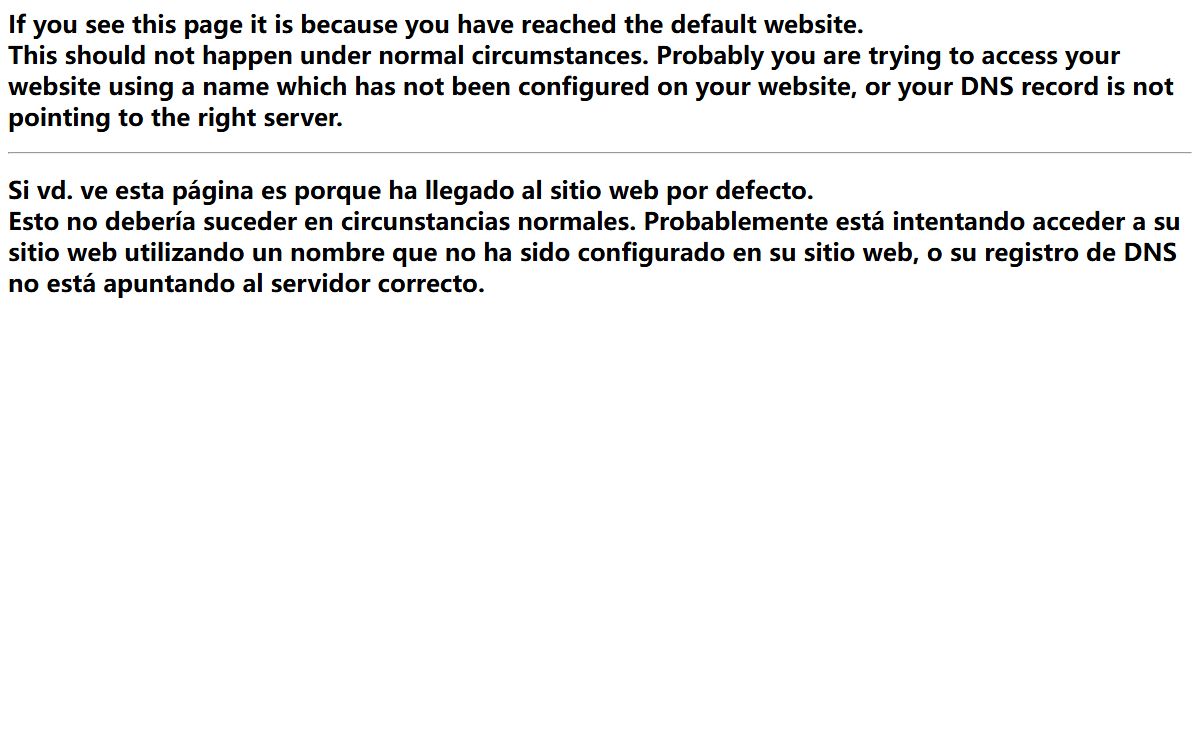 Default website / Sitio web por defecto