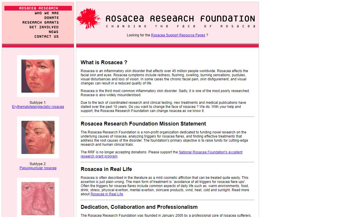 Rosacea Research Foundation, we're changing the face of rosacea