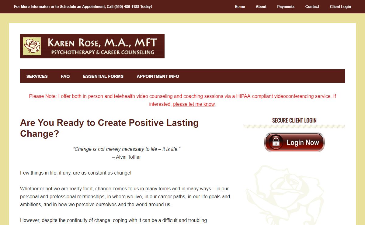 San Francisco Berkeley Psychotherapist Psychotherapy, Counseling Therapy Services Berkeley San Francisco – Karen Rose, MFT