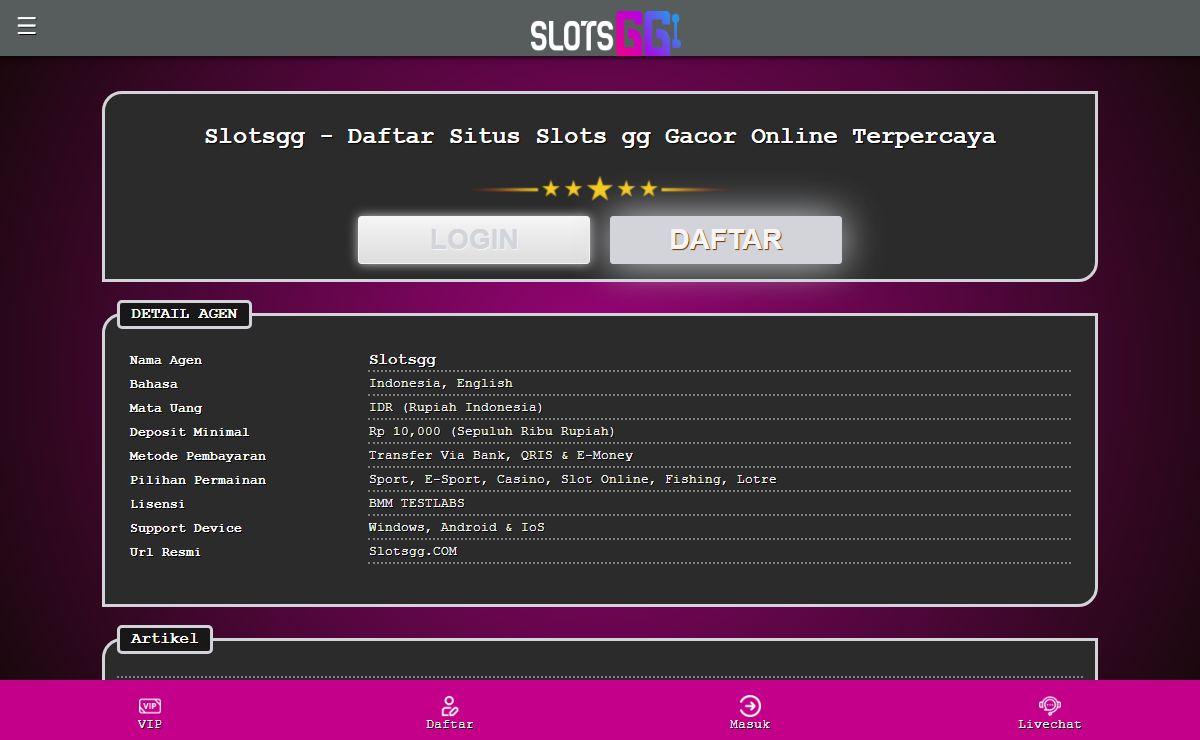 Slotsgg Situs Judi Slot Online Gacor Slots gg Asia