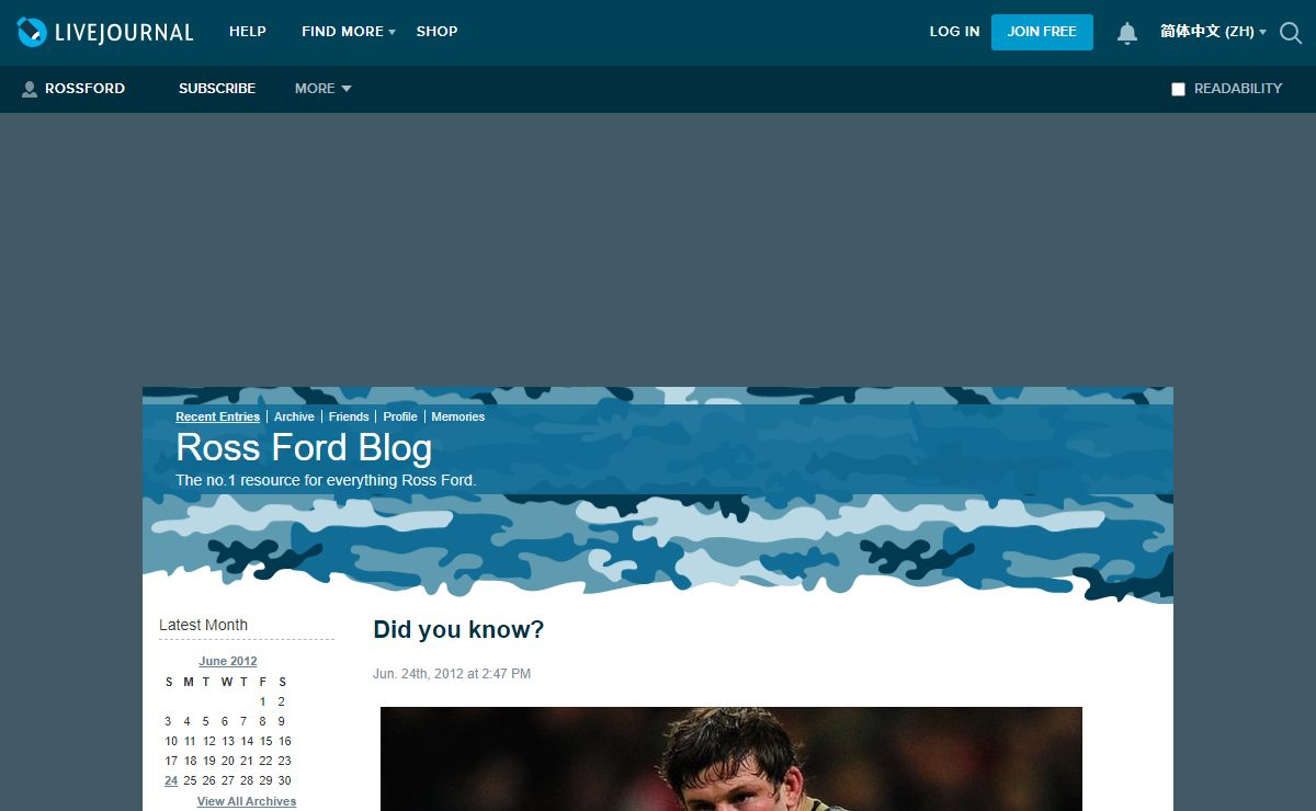 Ross Ford Blog — LiveJournal