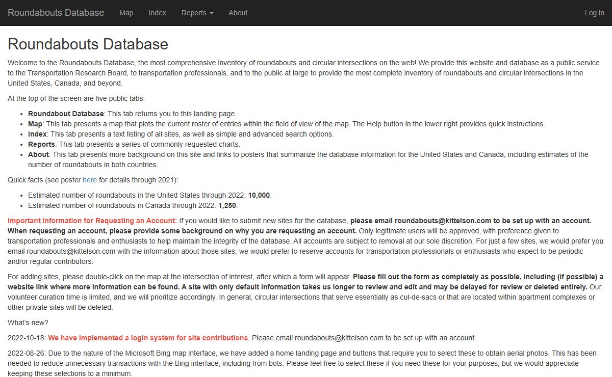 Roundabouts Database Home
