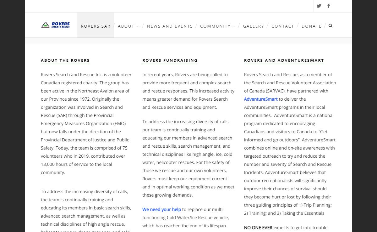 Rovers Search and Rescue – Rovers Search and Rescue Organization from Newfoundland, Canada