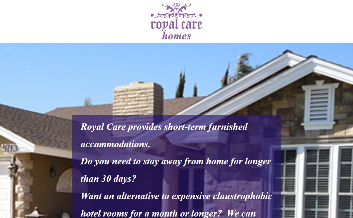 Royal Care Homes – Temporary / Short Term Housing Solutions