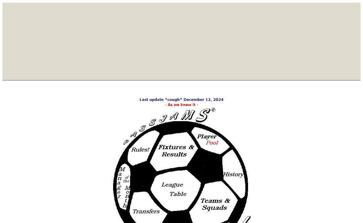 PASSJAMS OFFICIAL WEBSITE - Homepage 2003/4 Season