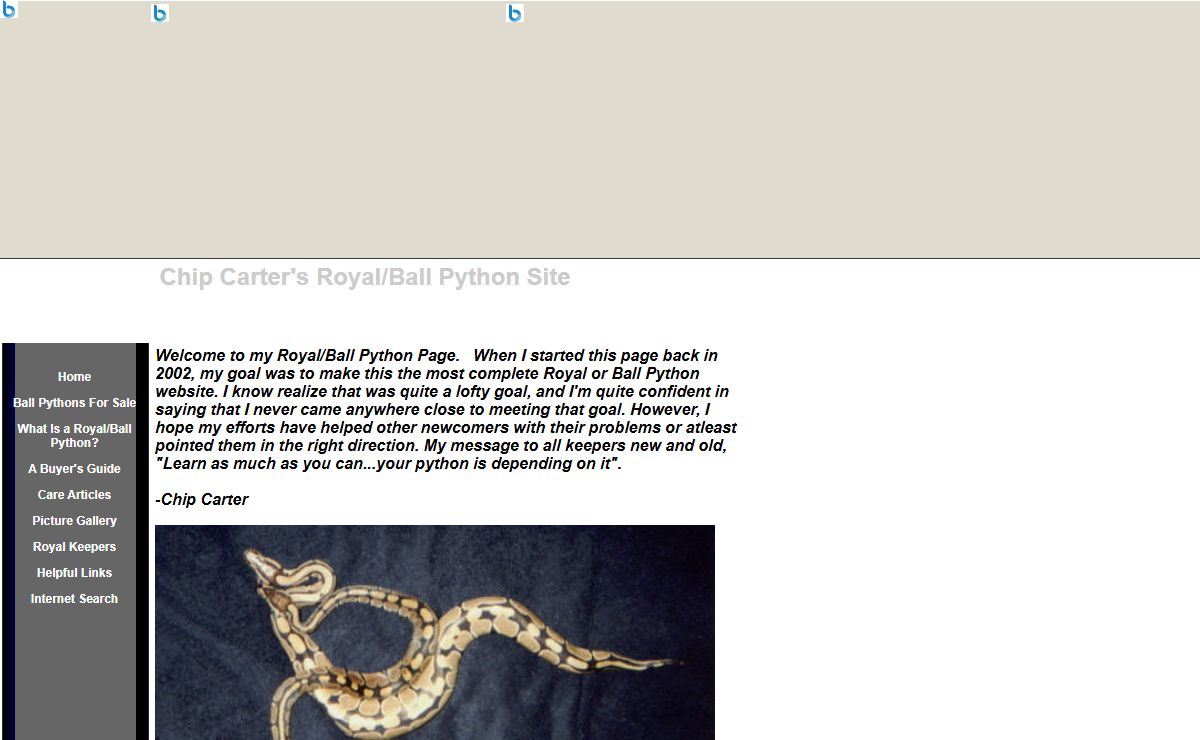 Chip Carter's Royal/Ball Python Site