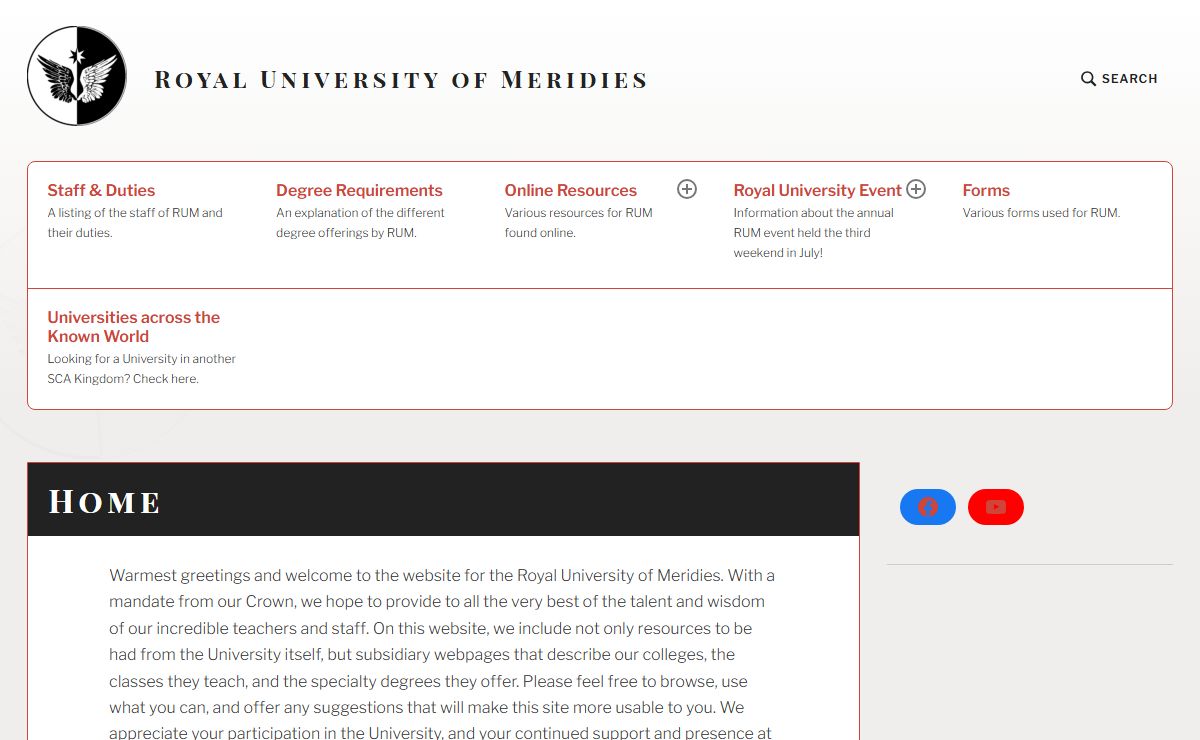 Home | Royal University of Meridies