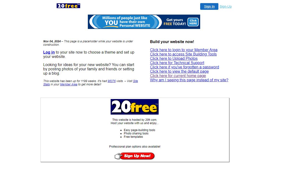My Free website on 20fr.com