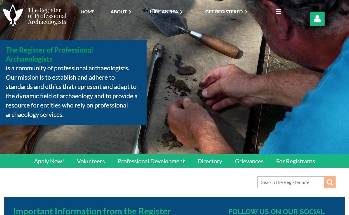 Register of Professional Archaeologists - Home