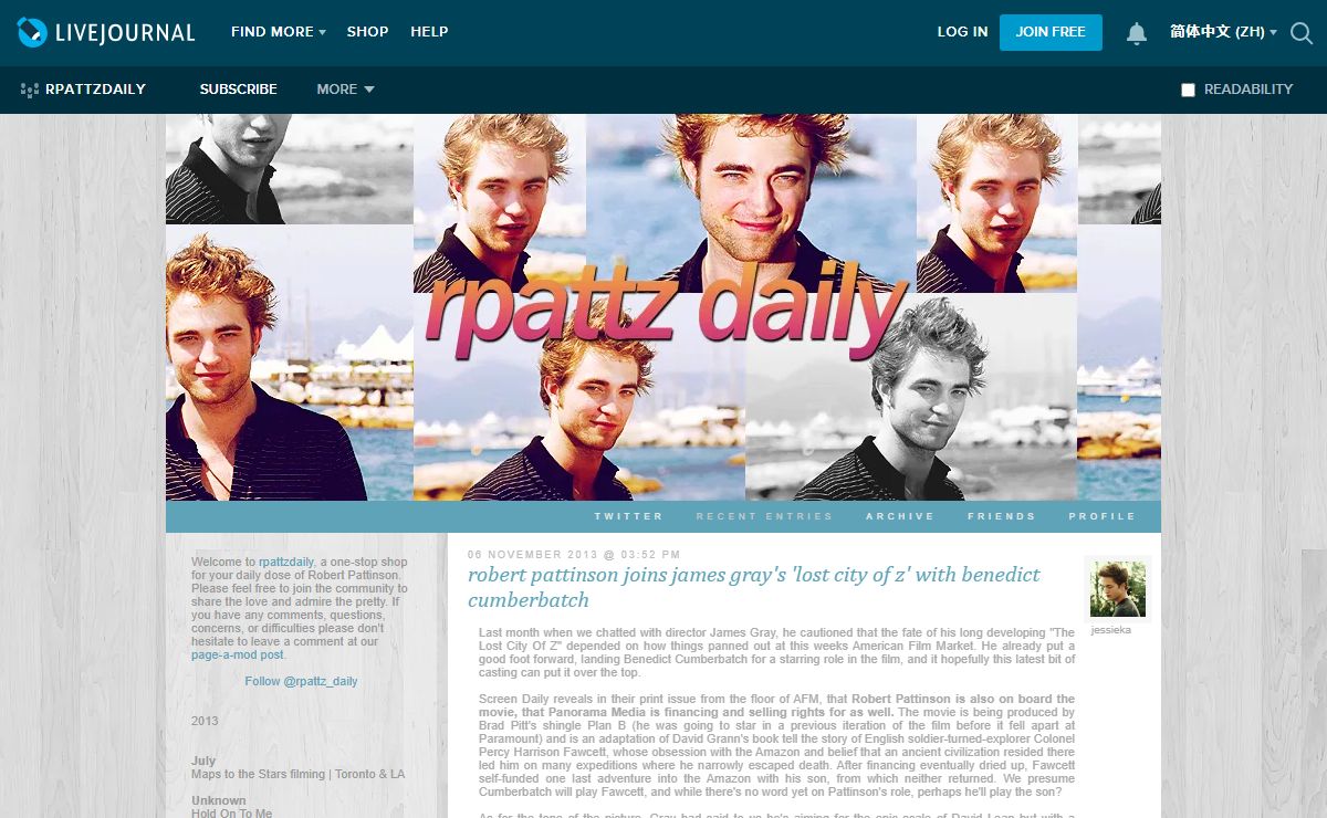 Robert Pattinson Daily — LiveJournal