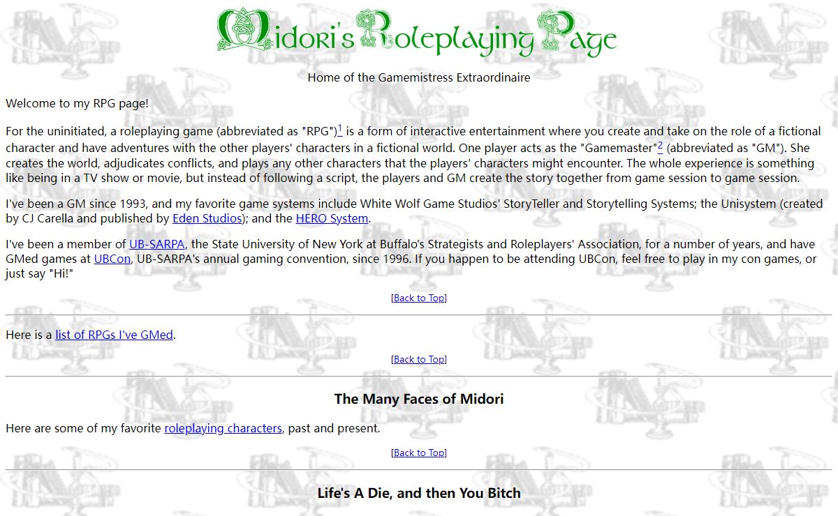 Midori's RPG Page