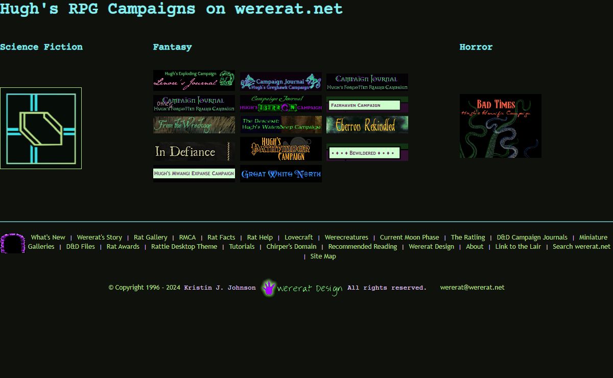Hugh's RPG Campaigns on wererat.net