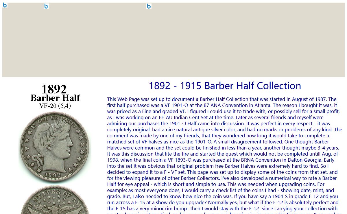 Barber Half Dollar Collection with Images
