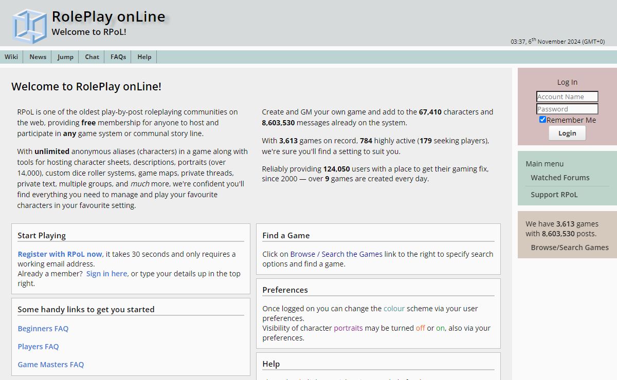 RolePlay onLine! Welcome to RPoL