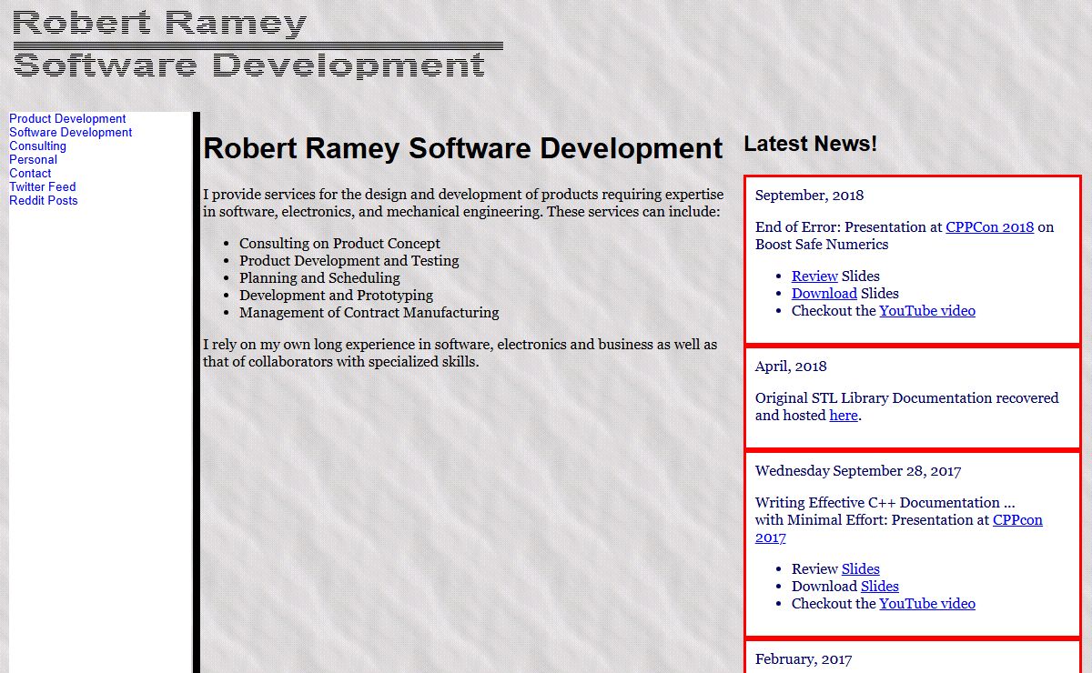Robert Ramey Software Development