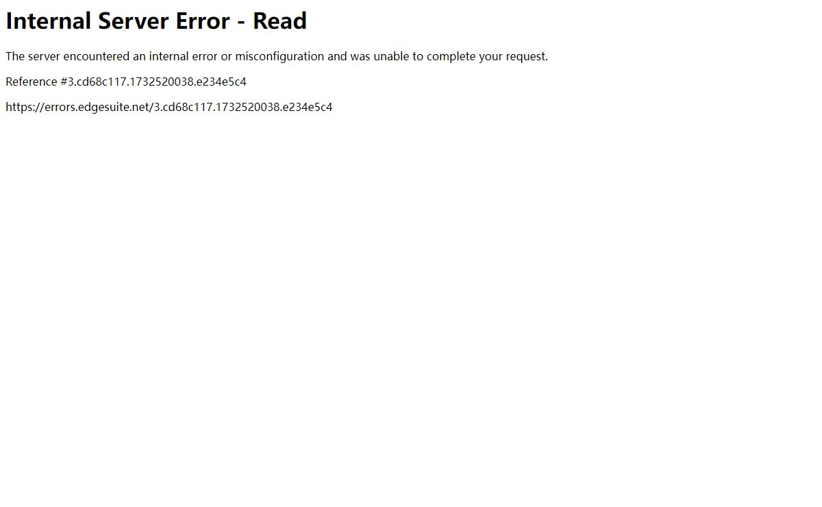 Internal Server Error