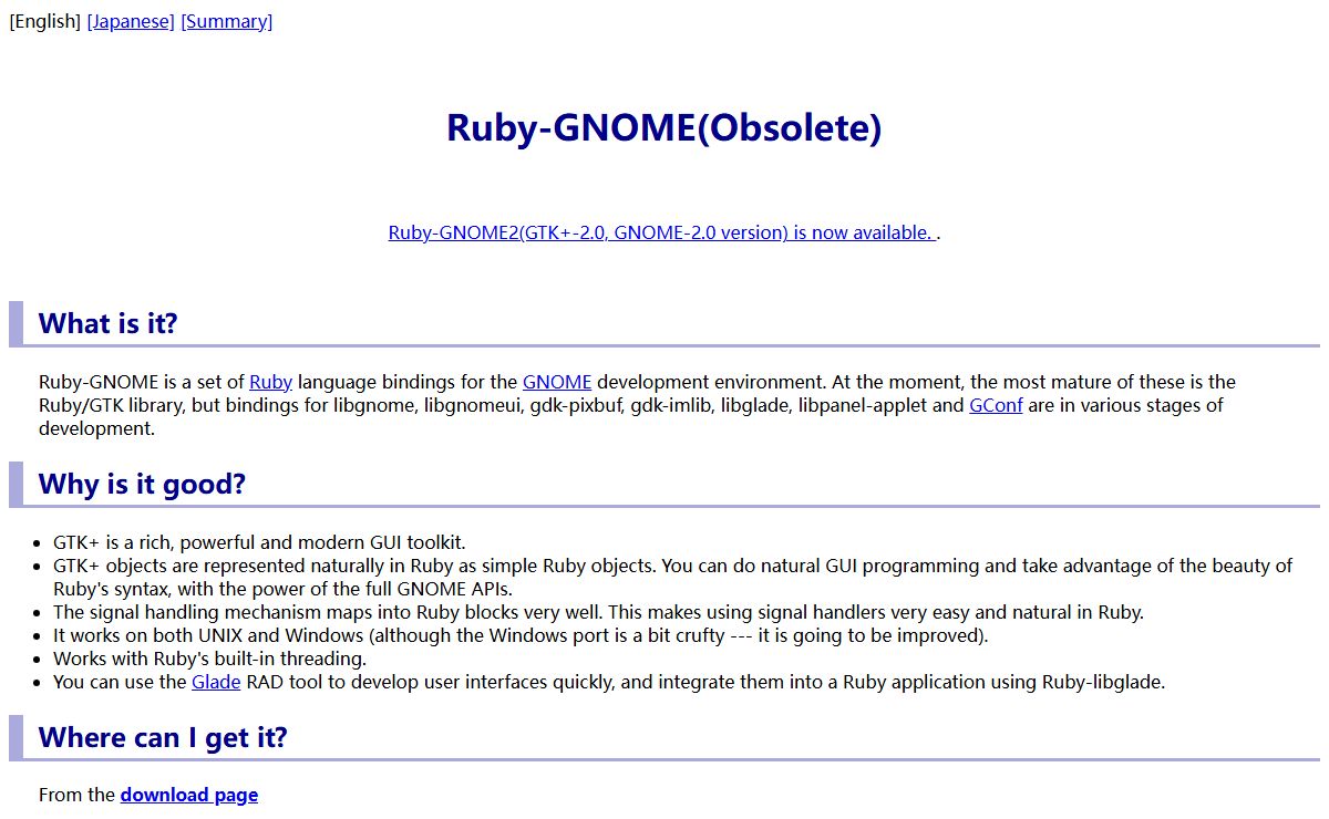 Ruby-GNOME Website