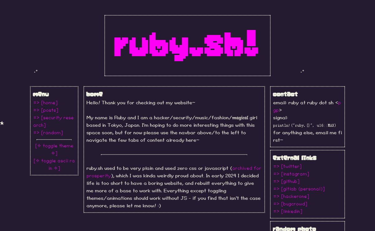 ✧ ruby.sh ✧ - home
