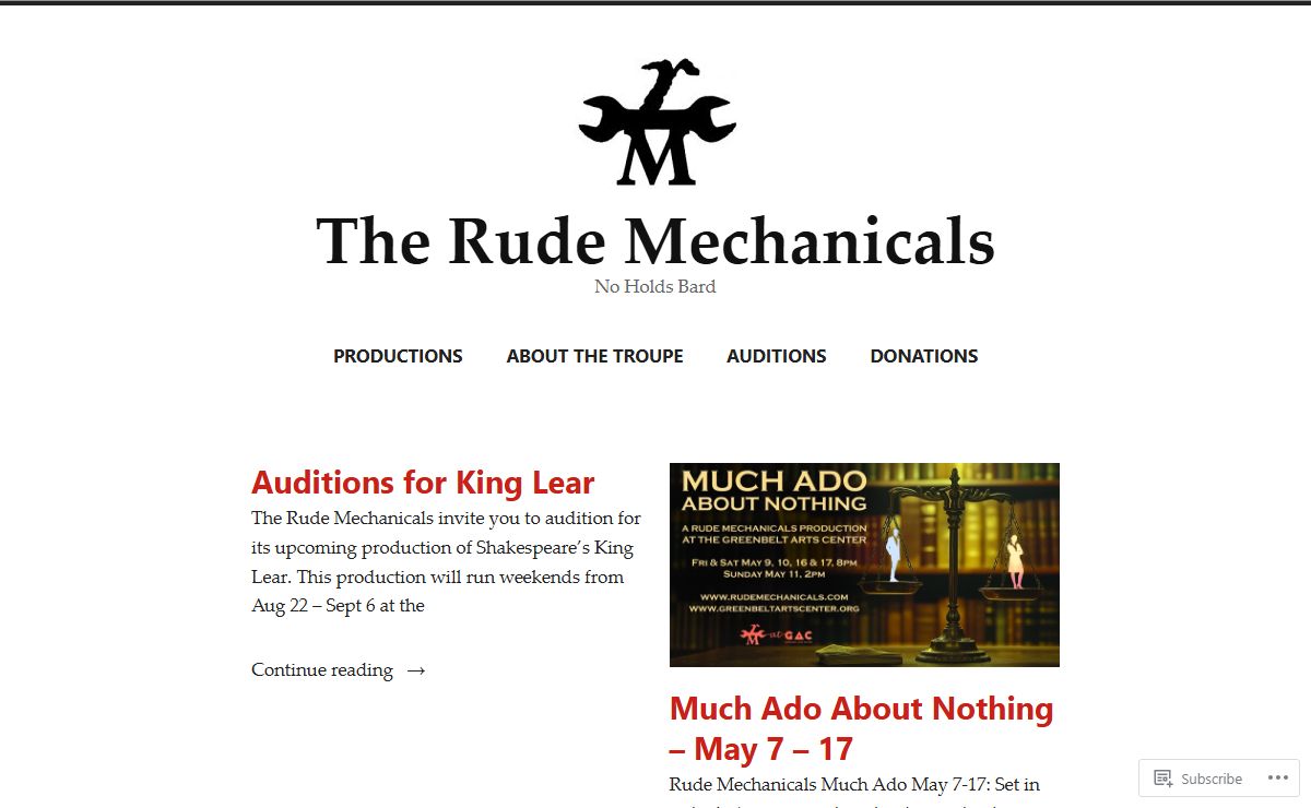 The Rude Mechanicals – No Holds Bard