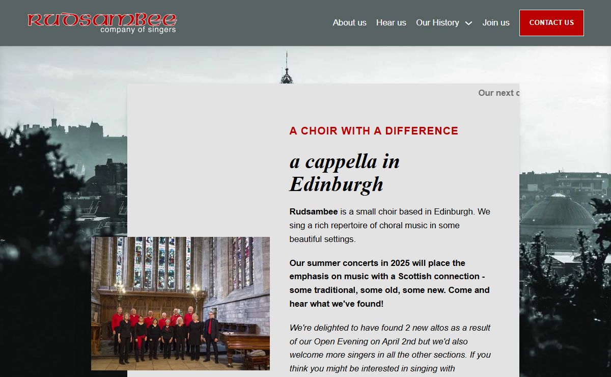 Rudsambee company of singers – a cappella in Edinburgh: a choir with a difference