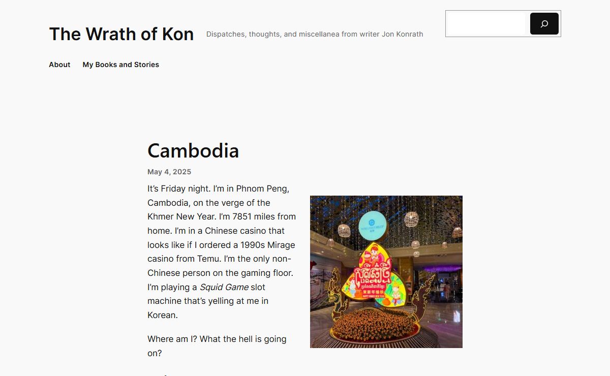 The Wrath of Kon - Dispatches, thoughts, and miscellanea from writer Jon Konrath