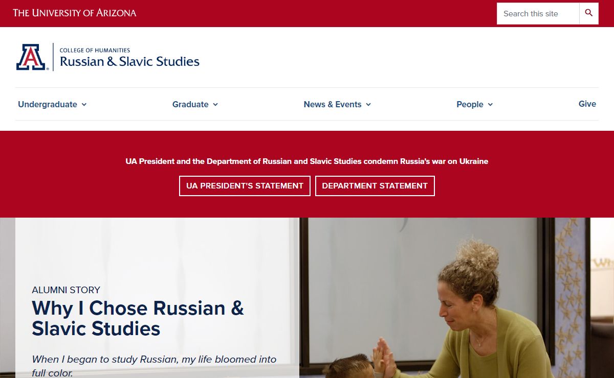 Welcome | Department of Russian and Slavic Studies | University of Arizona