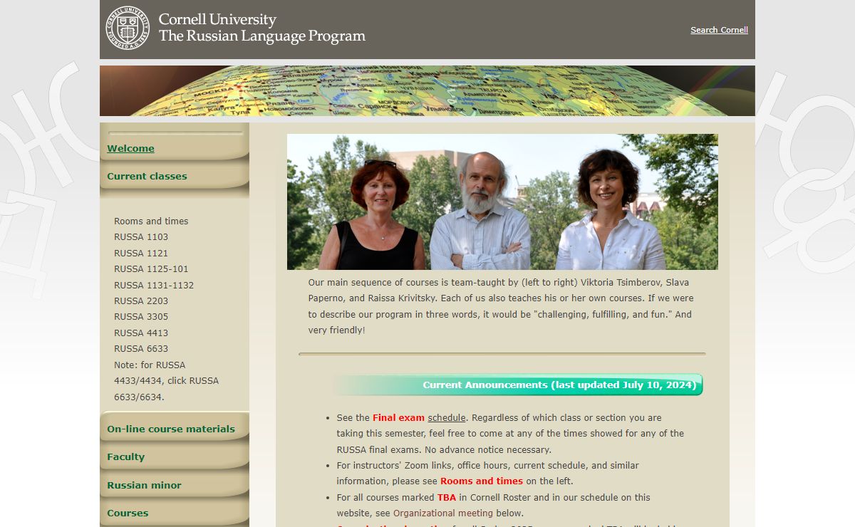 Russian Language Program at Cornell University