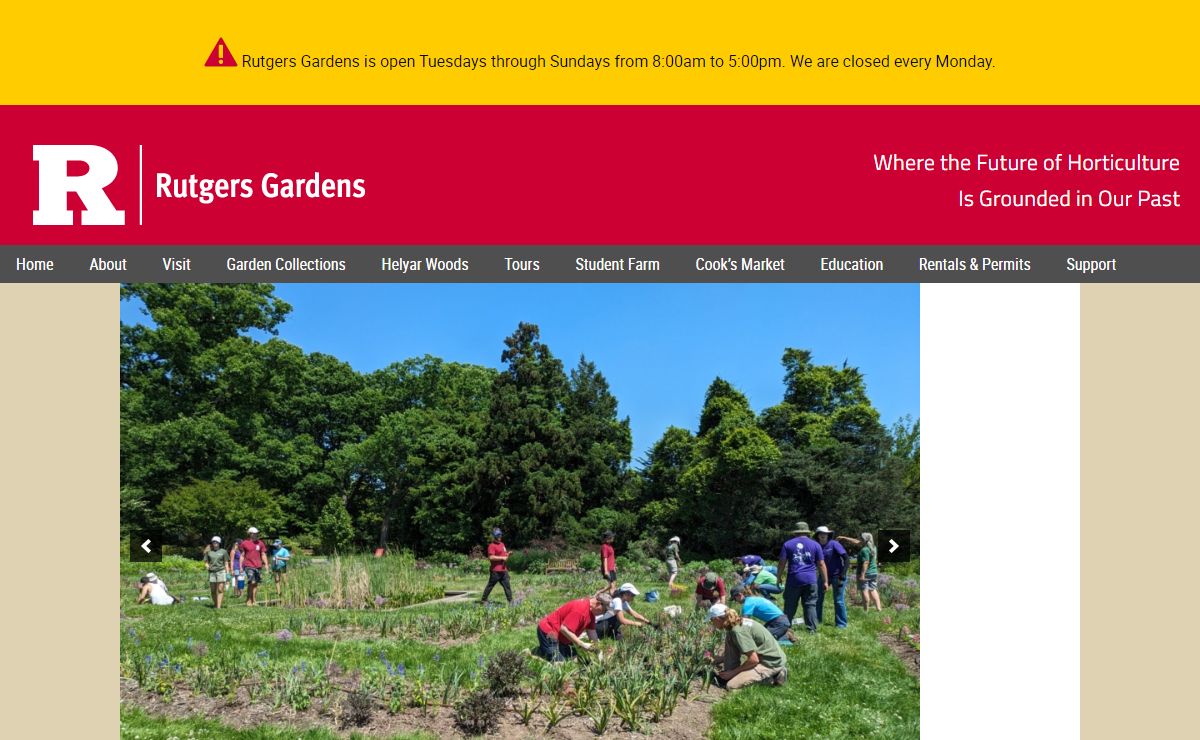 Rutgers Gardens – The official botanic garden of Rutgers University, located on the Rutgers–New Brunswick campus.