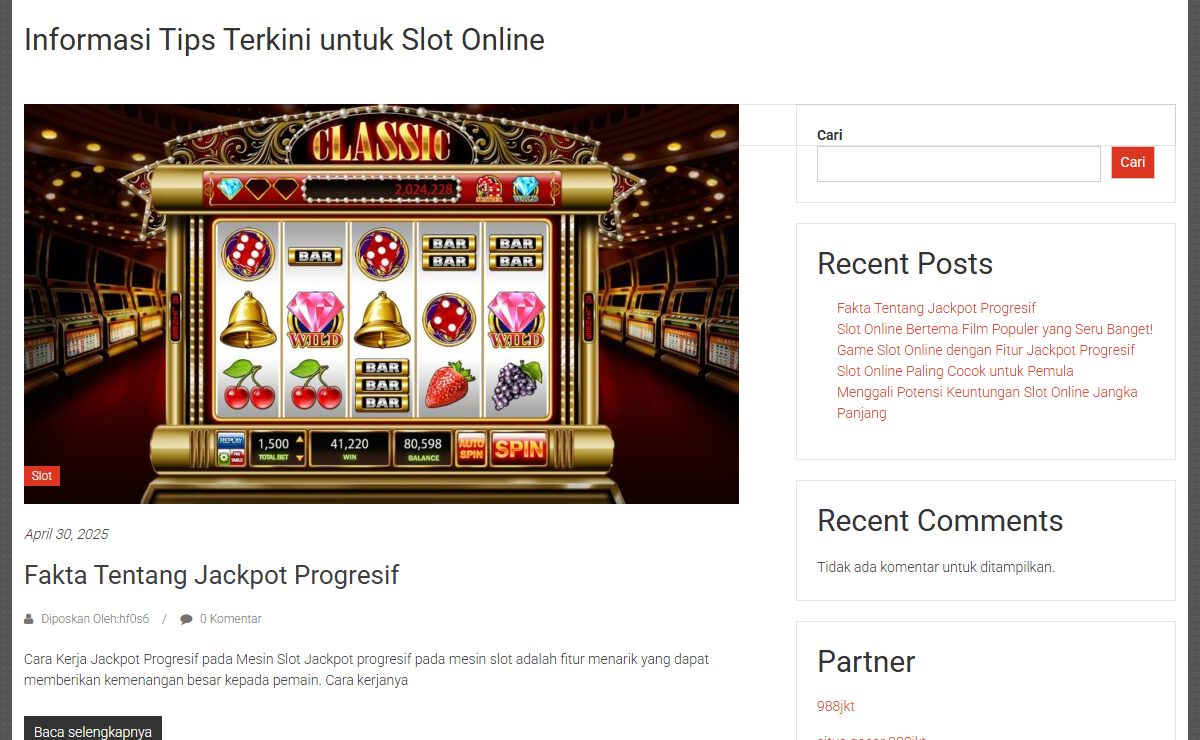 Informasi Tips Terkini untuk Slot Online -