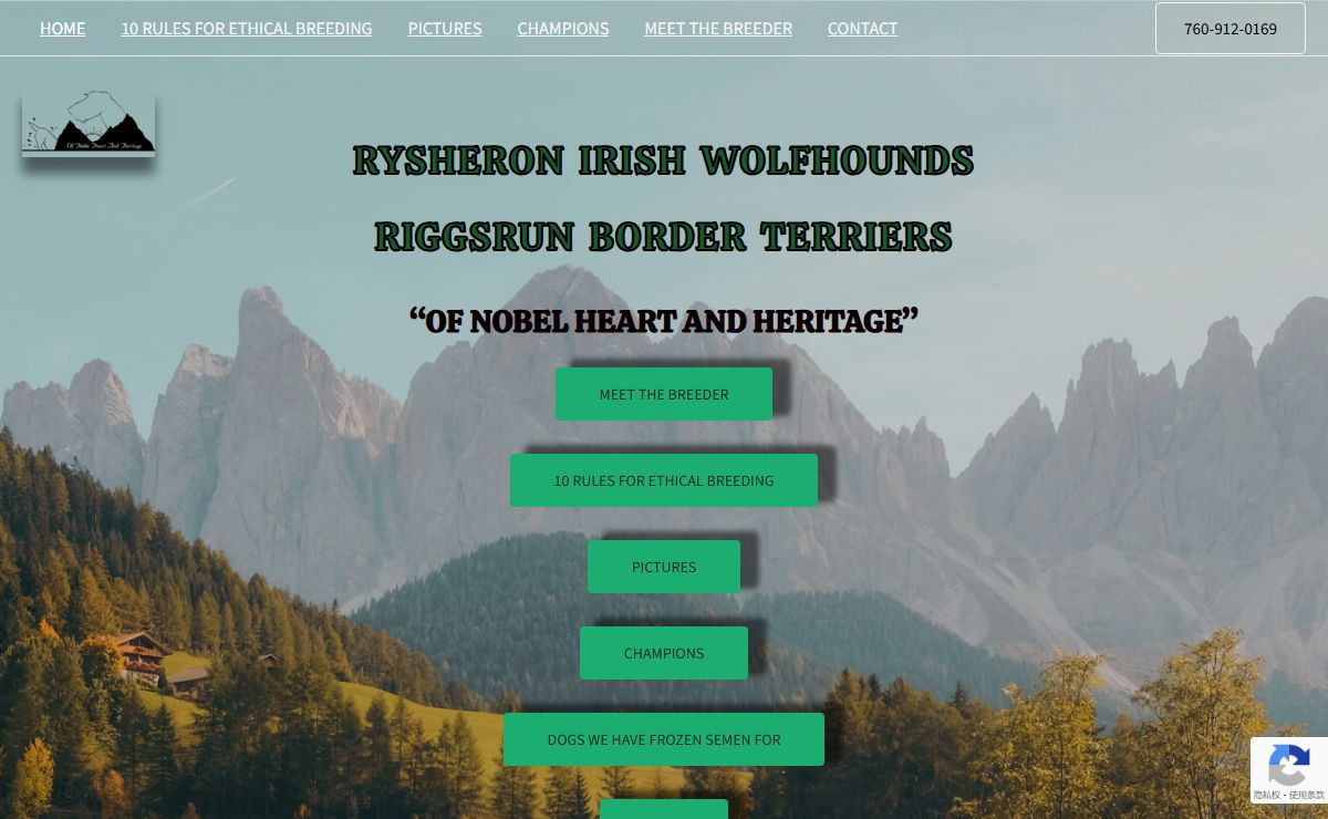 RYSHERON IRISH WOLFHOUNDS AND RIGGSRUN BORDER TERRIERS – Application