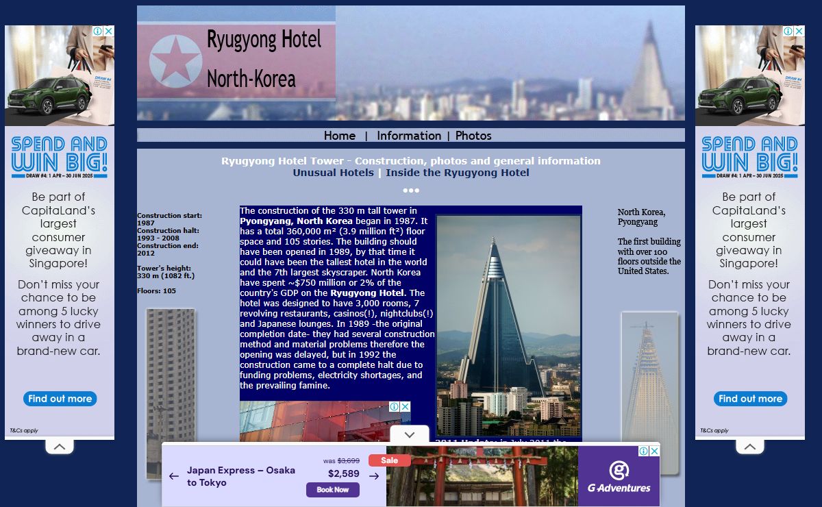 Ryugyong Hotel Tower in Pyongyang