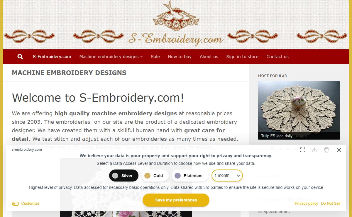 Machine embroidery designs - S-Embroidery.com