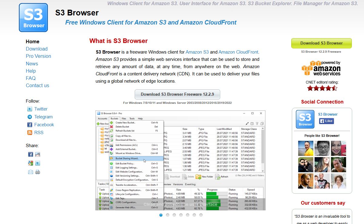 S3 Browser - Amazon S3 Client for Windows. User Interface for Amazon S3. S3 Bucket Explorer.