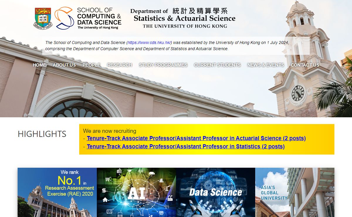 Department of Statistics and Actuarial Science, HKU