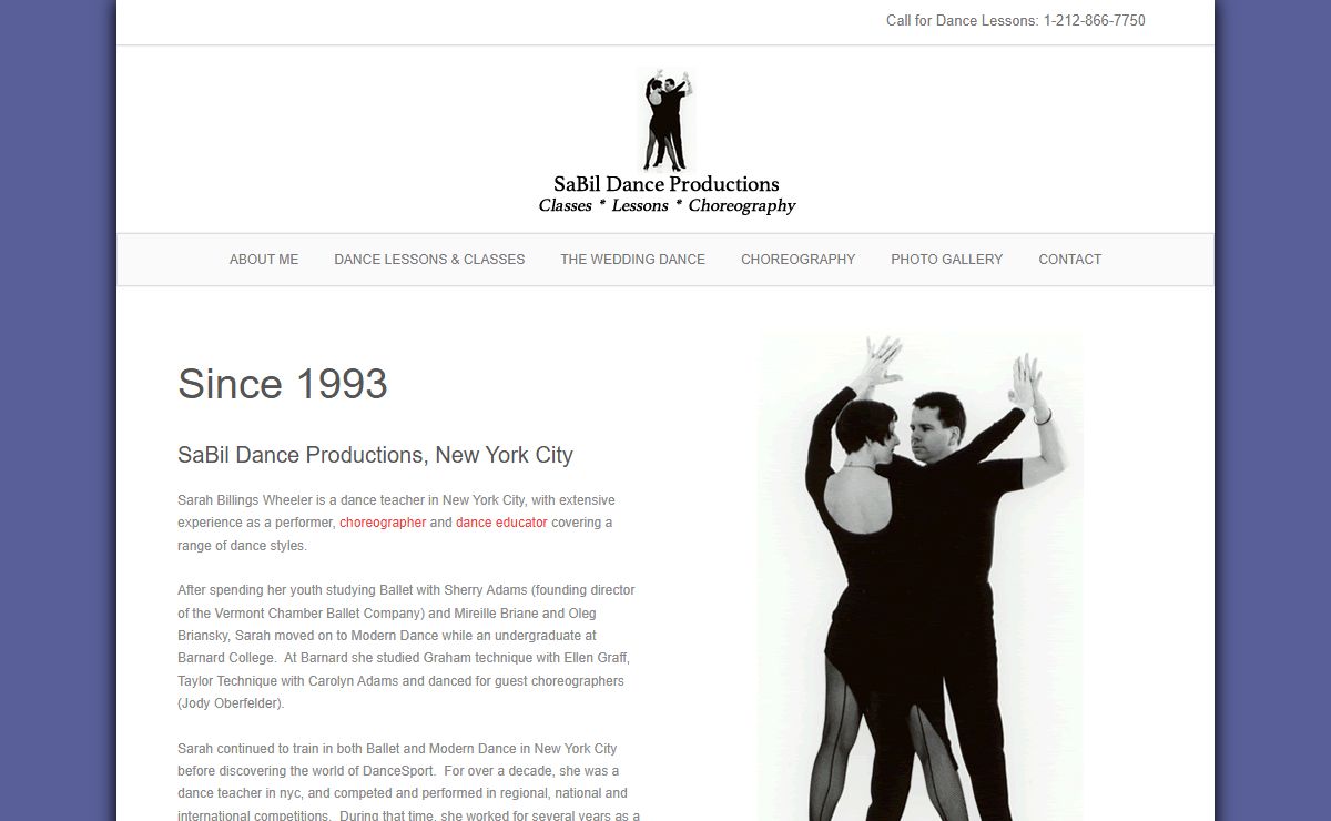 Professional Dancer and Dance Instructor NYC Sarah Billings 1-212-866-7500
