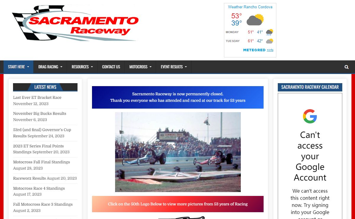 SACRAMENTO RACEWAY MOTORSPORTS PARK – Since 1970