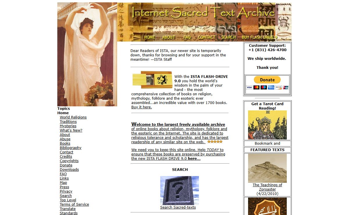 ISTA - Internet Sacred Text Archive Home