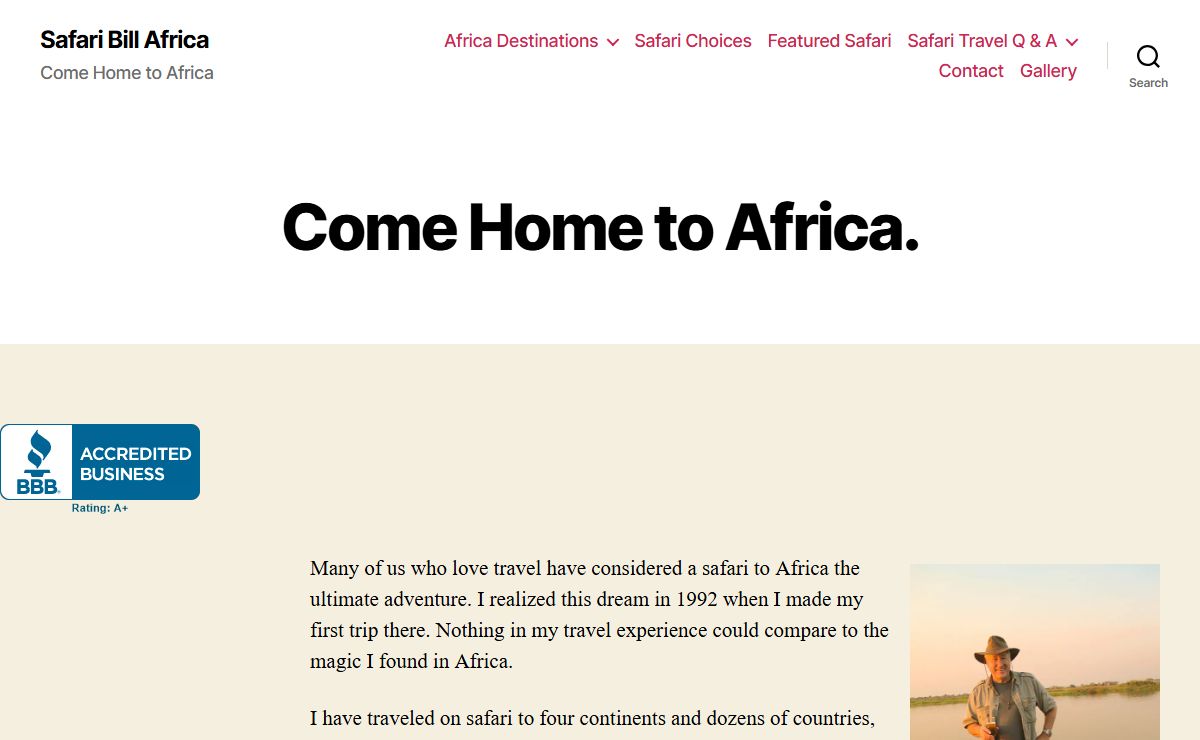 Safari Bill Africa – Come Home to Africa