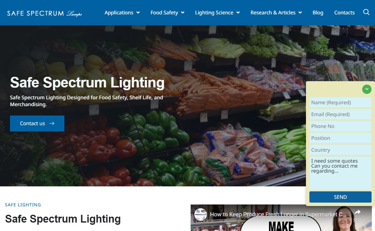 Home - Safe Spectrum Lamps- The Science of Food Safe Lighting