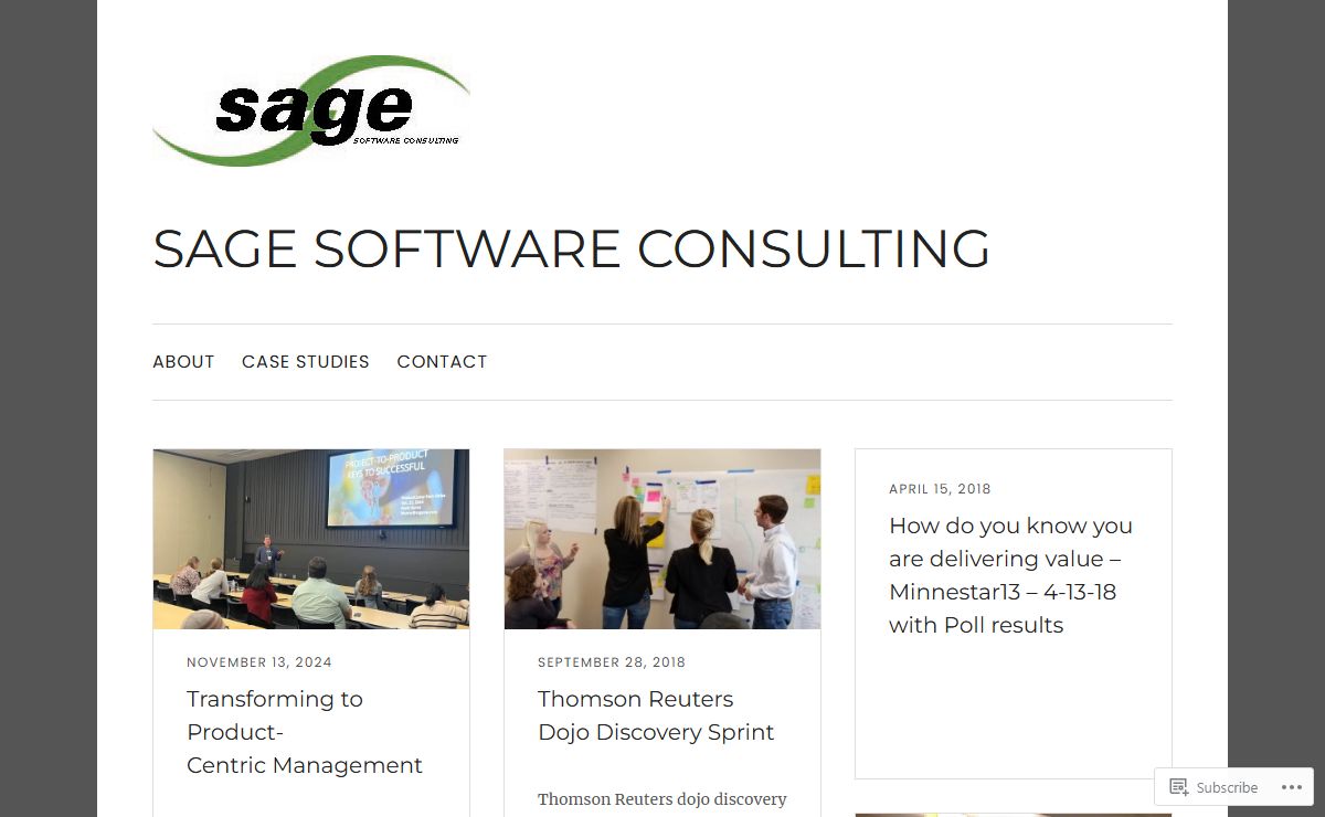 Sage Software Consulting – Teaching and Coaching Lean Product Innovation