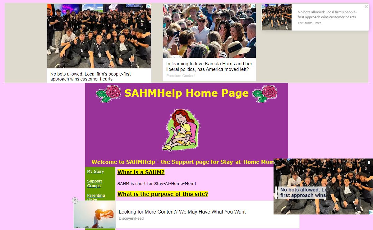 Stay at Home Mom (SAHMHelp) Home Page