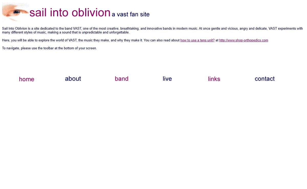 sail into oblivion -- a vast fan site