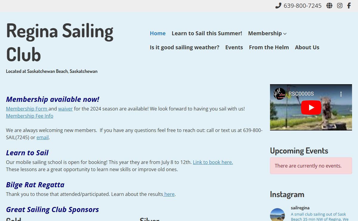 Regina Sailing Club – Located at Saskatchewan Beach, Saskatchewan